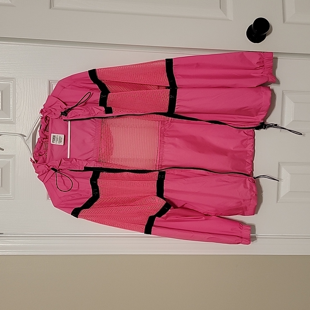 Victoria Secret PINK fishnet reflective neon pink jacket